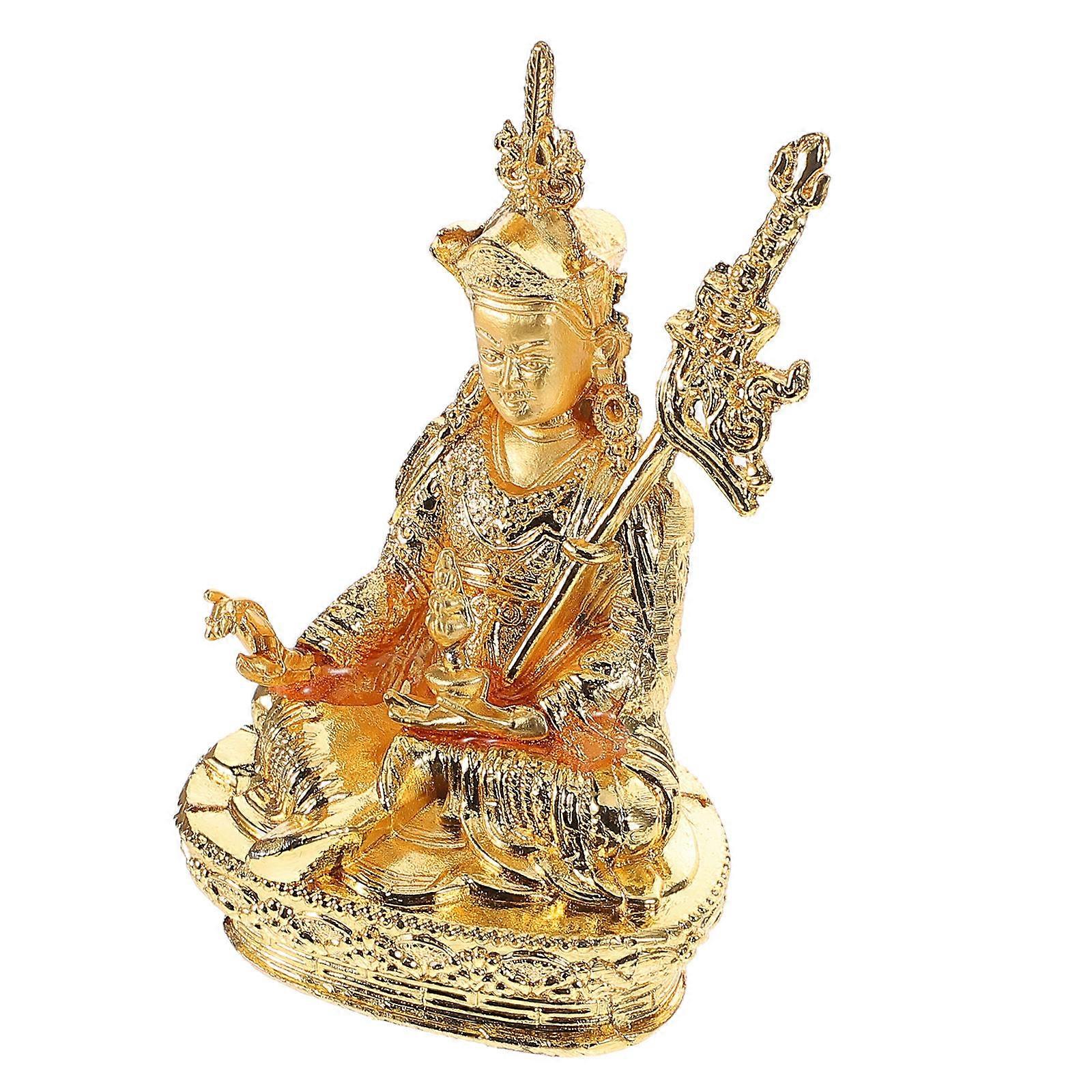 Golden Copper Alloy Buddha Statue Decor for Home Temple Decorations with Delicate Appearance and Sturdy Build 6.5 inches