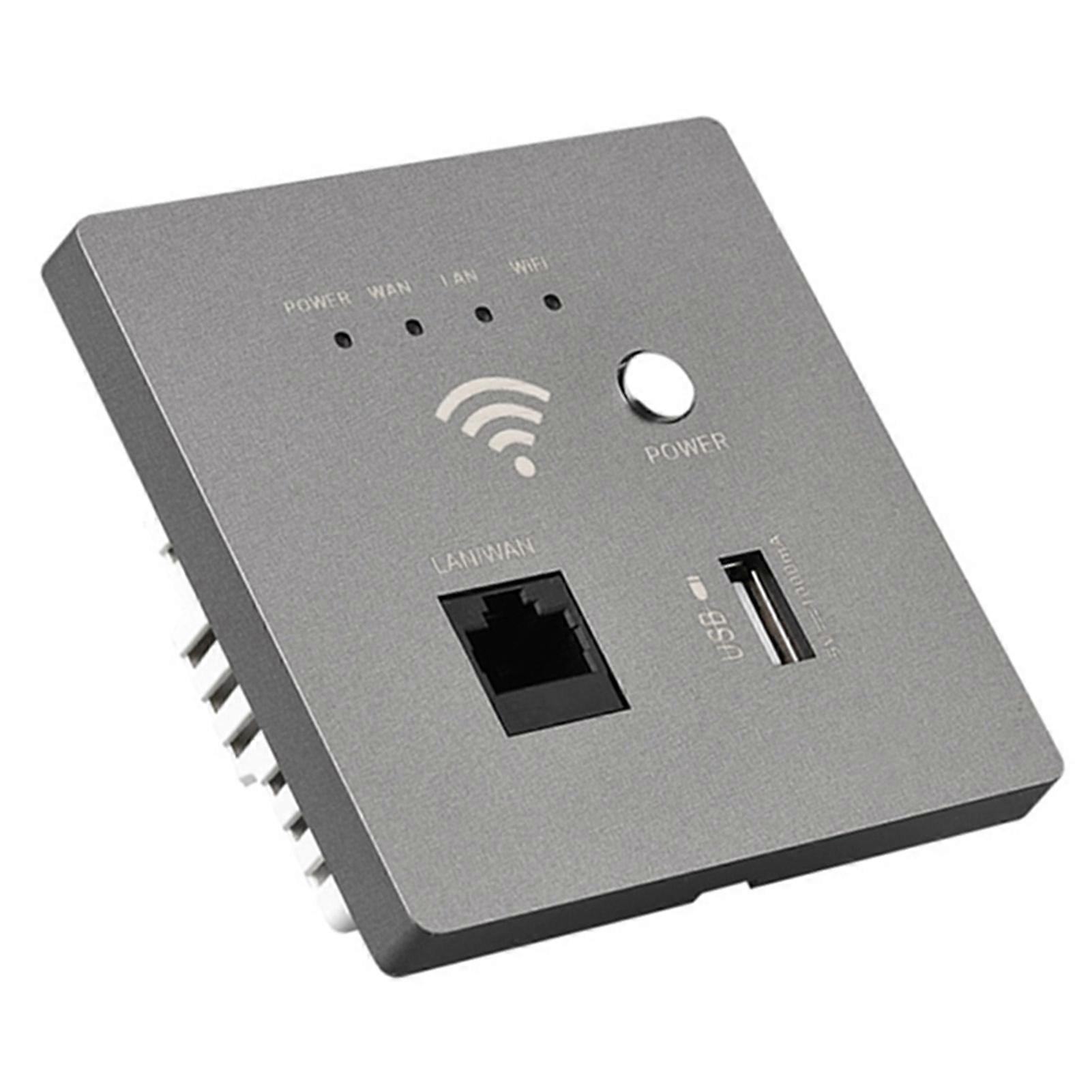 In-Wall Wireless WiFi Router 300M AP Access Point WiFi Router USB-Charging Socket Wall Mount Wi-Fi AP Router with WPS Encryption