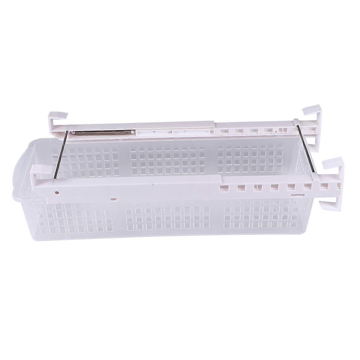 Transparent Plastic Storage Basket for Kitchen Fridge with Durable PP Material and Telescopic Frame 7.87"x4.72"x3.94"