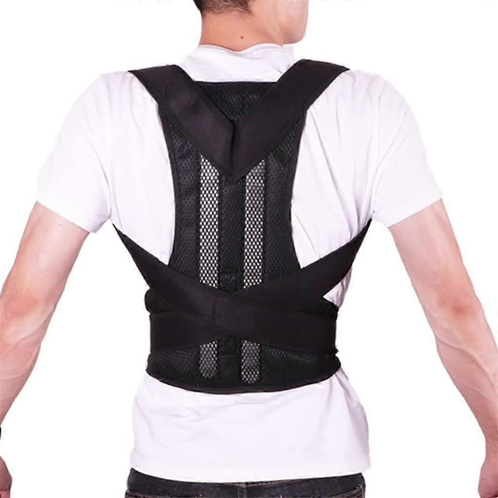 Posture Correction Upper Back Support Clavicle Support Device Chest Kyphosis Shoulder (Color: Black, Size: Medium) Black M