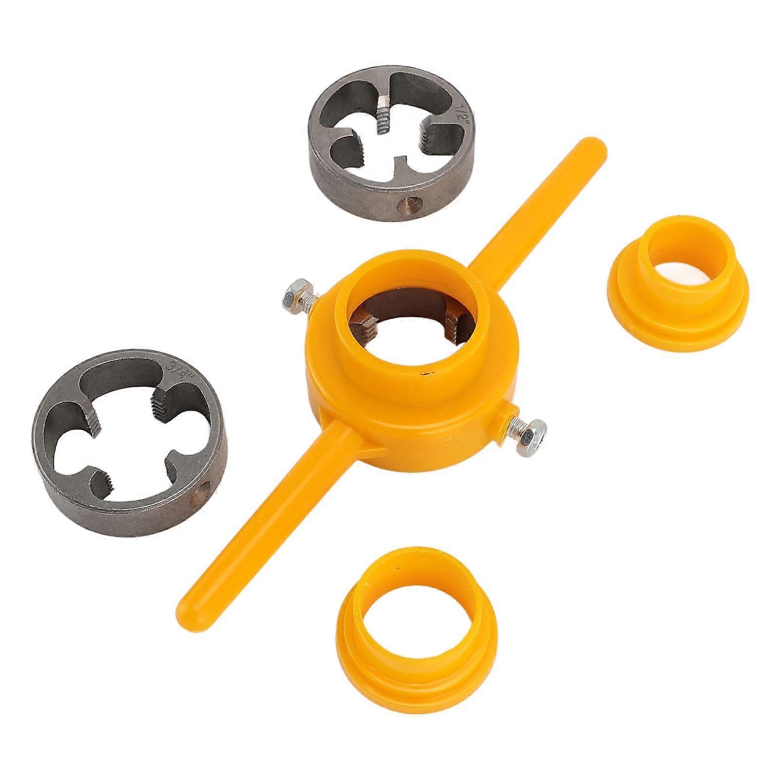 Mtlavish PVC Thread Maker Tool Pipe Threader Sanitary Tool with 3 1/2 Inch, 3/4 Inch, and 1 Inch NPT Set Manual Hand Tool for PVC Thread.