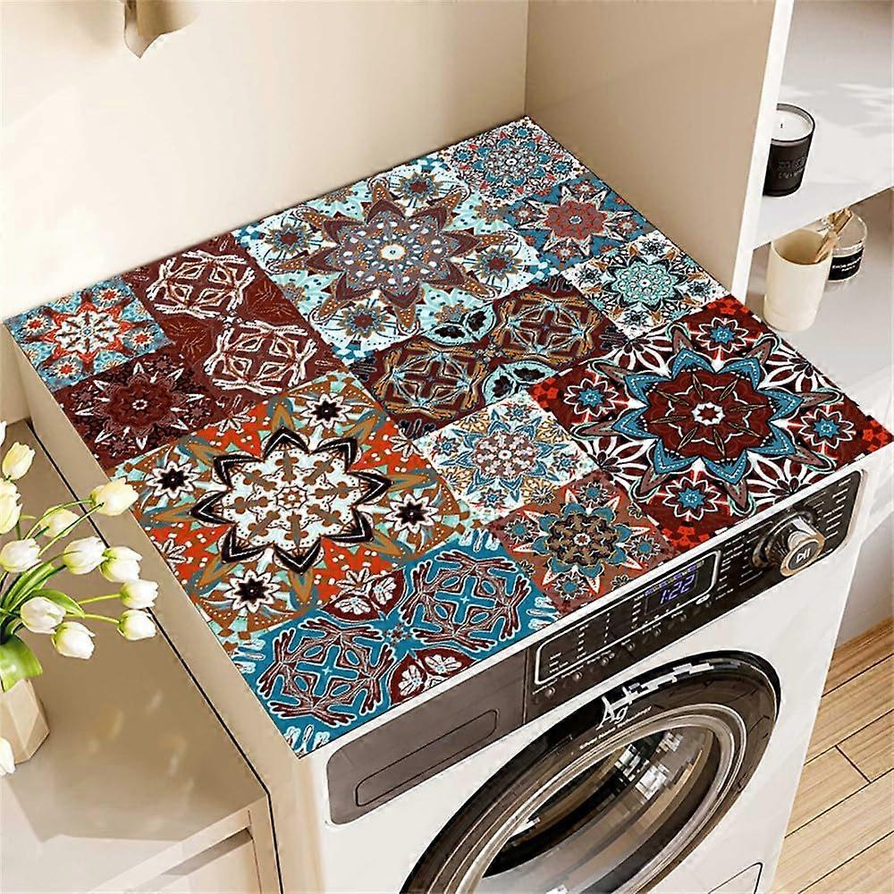 Nonslip colorful tiled quickdrying soft  washing machine cover (60x60cm, Style F)