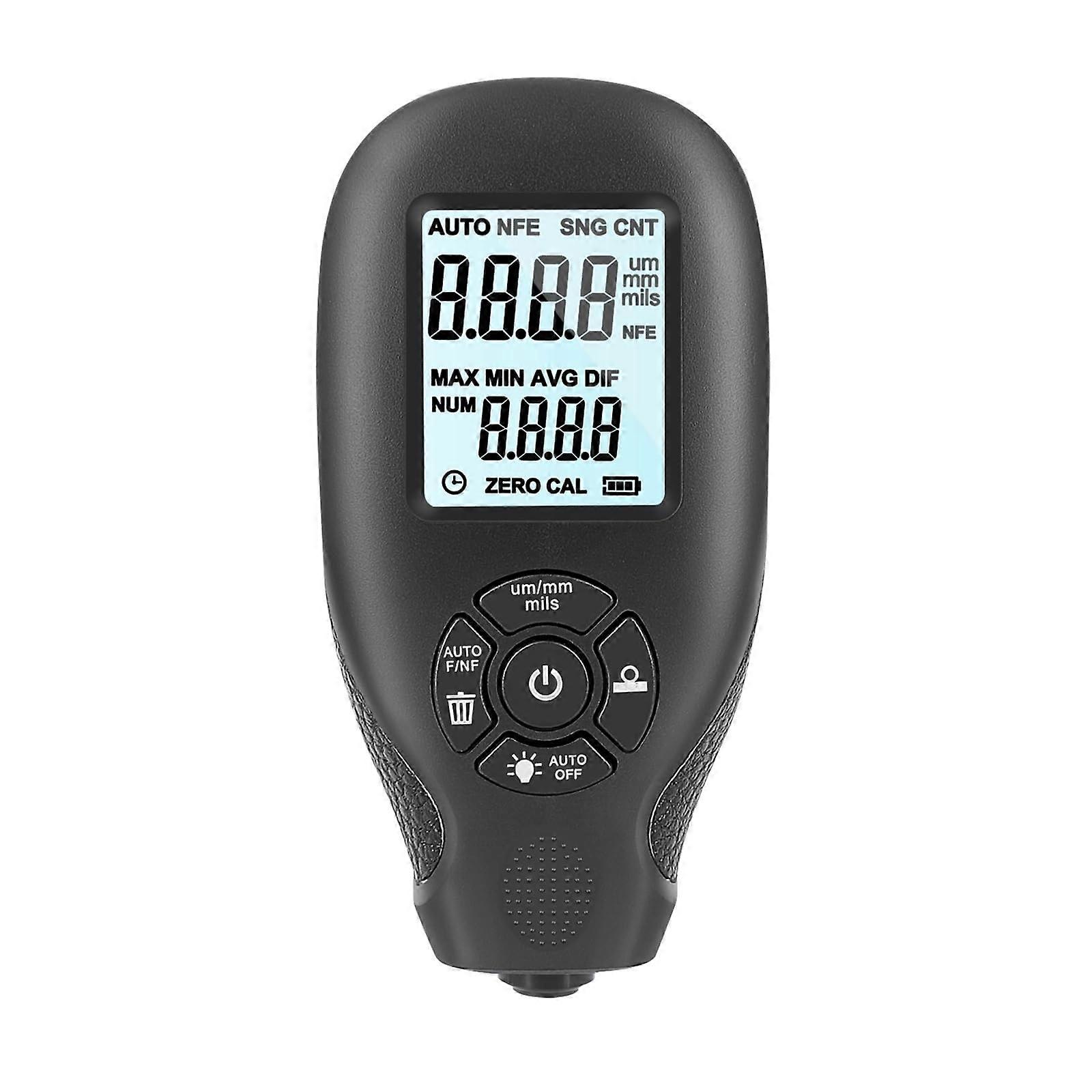 Lackschichtdickenmessgeraet Paint Film Thickness Gauge Auto Coatings With LCD Display Manual 0-2000um Noir A Noir