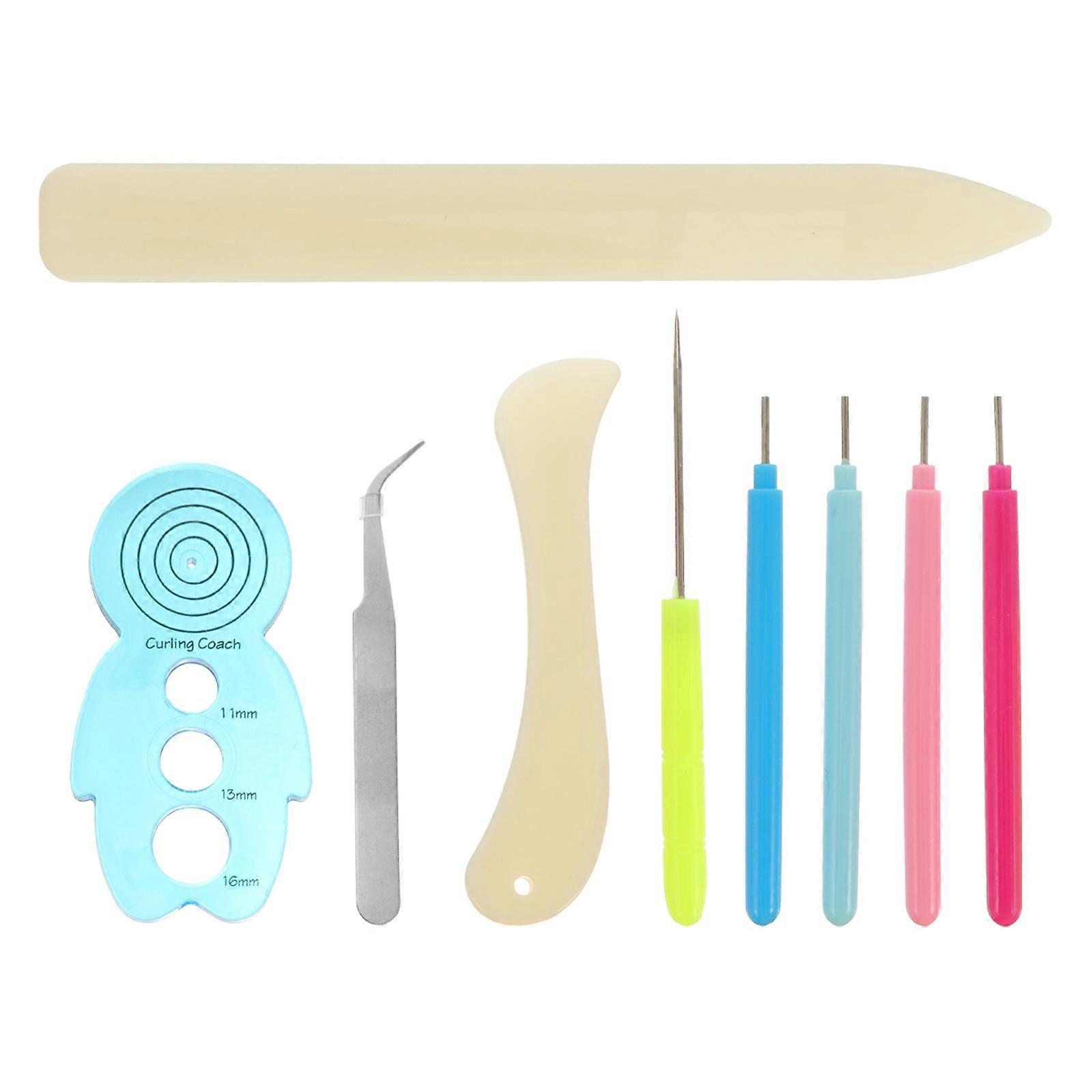 Paper Quilling Tool Beginner Quilling Kit Slotted Kit for Art Craft Random Colors 9Pcs