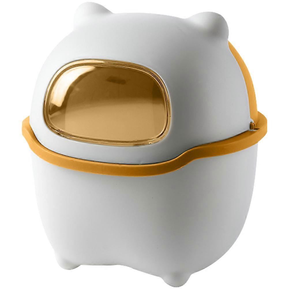 Creative Desktop Trash Can for Home Use Healthy and Yellow PP PET Material Fits Any Table