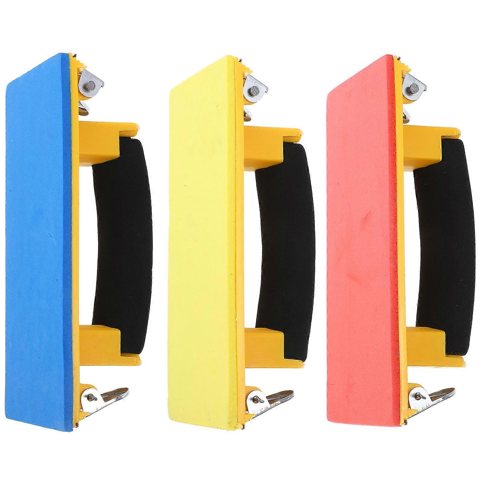 Sandpaper Holder 3Pcs Professional Woodworking Hand Sander Unique Assorted Color For DIY Enthusiasts