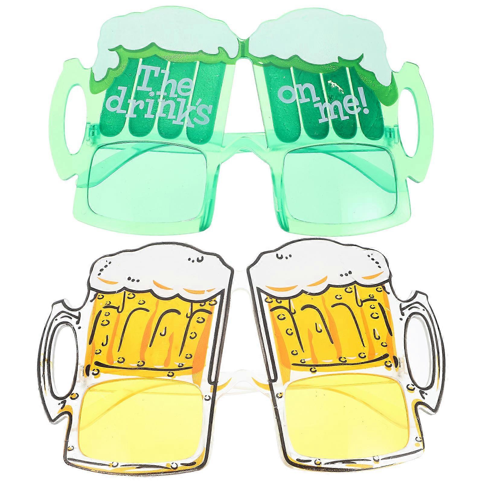 Funny Glasses 2Pcs Oktoberfest Style Party Props Assorted Color Perfect For Birthday Parties