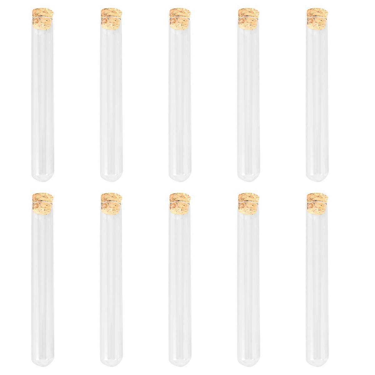 10pcs Clear Glass Test Tube Bottles with Cork Stoppers for Storage Use Suitable for Dry Items or
