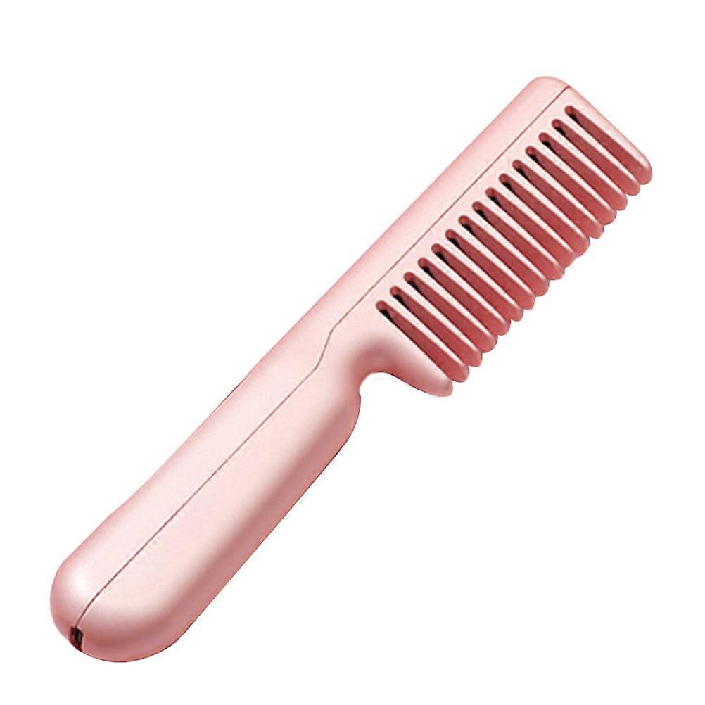 Hair Straightener Brush Comb For Men And Women In Pink Color Portable Design 1 Set For Daily Use And Travel