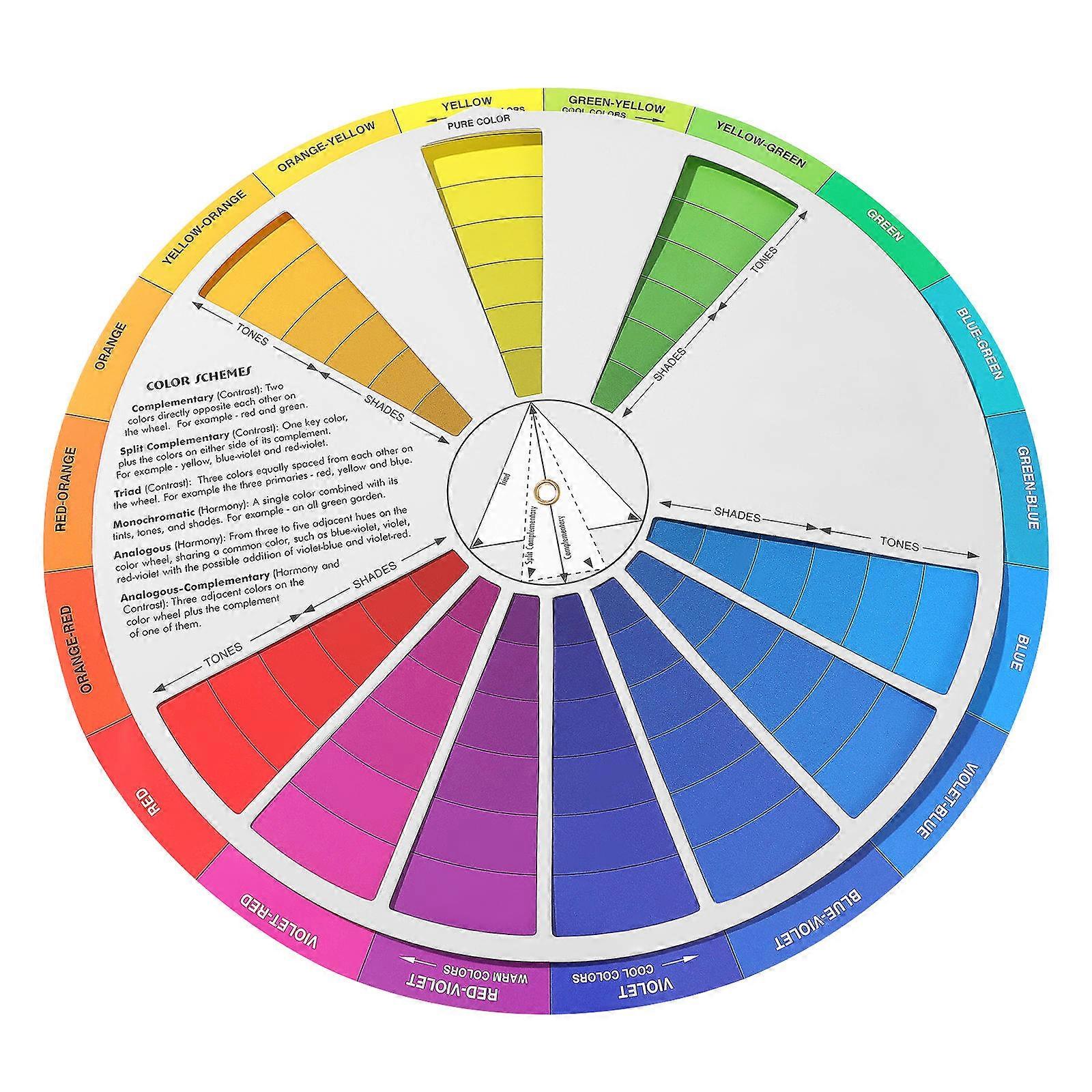 Color Wheel Mixing Guide For Painting Drawing Art Projects Standard Color Learning 23X23X0.1CM 1Pcs