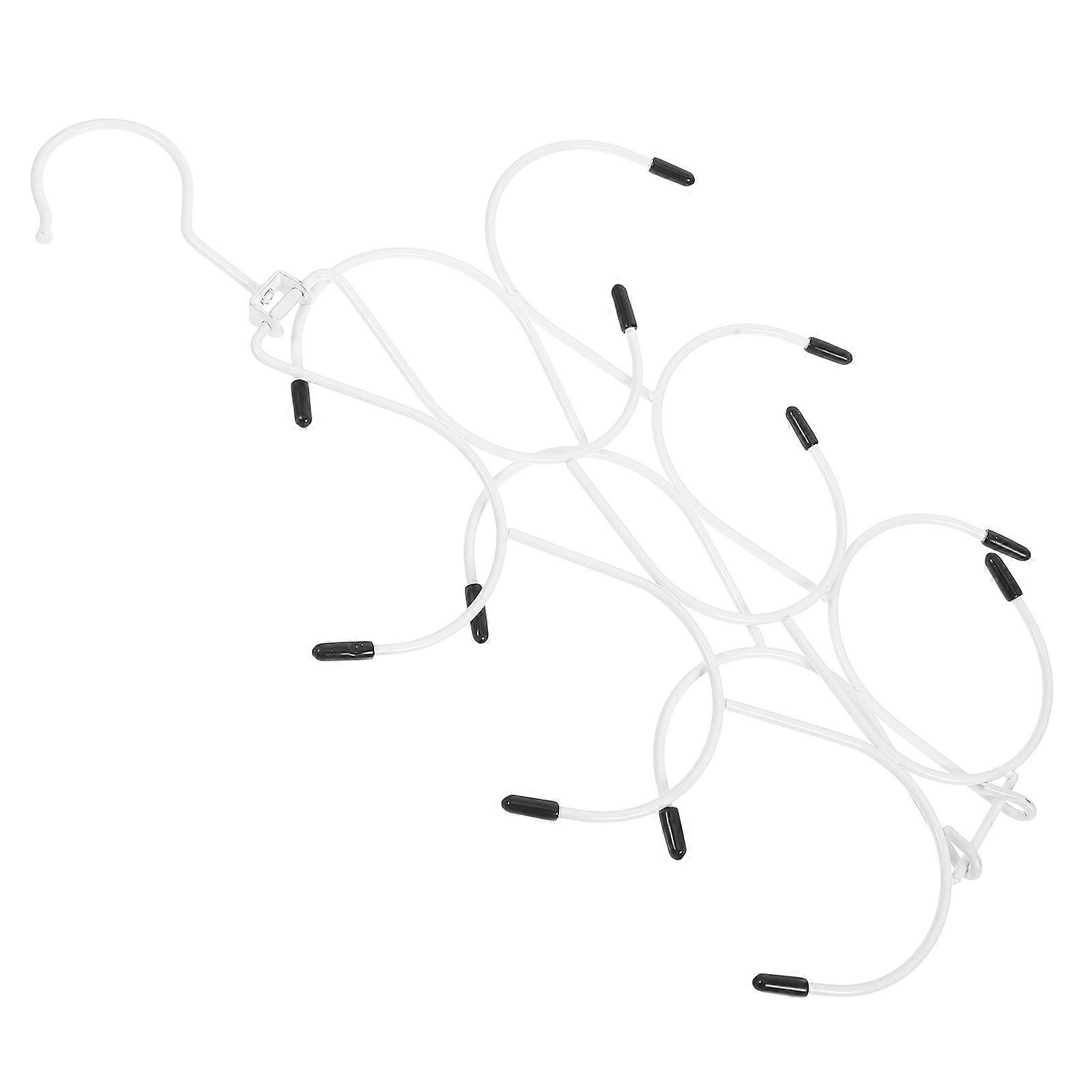 White Iron Scarf Holder with Multilayer Design for Closet Space Saving and Elegant Appearance 12.5 Inches