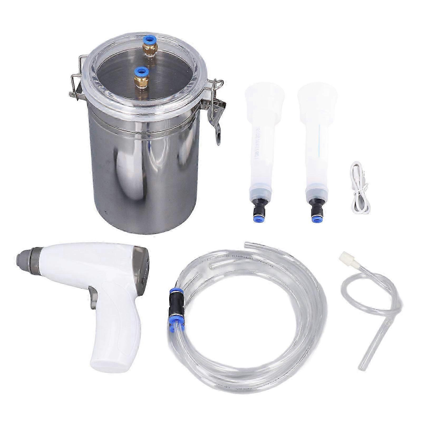 Portable Electric Cow Milking Machine - 2L Stainless Steel Bucket with USB Charging & Battery Powered Pump Set for Easy Milking