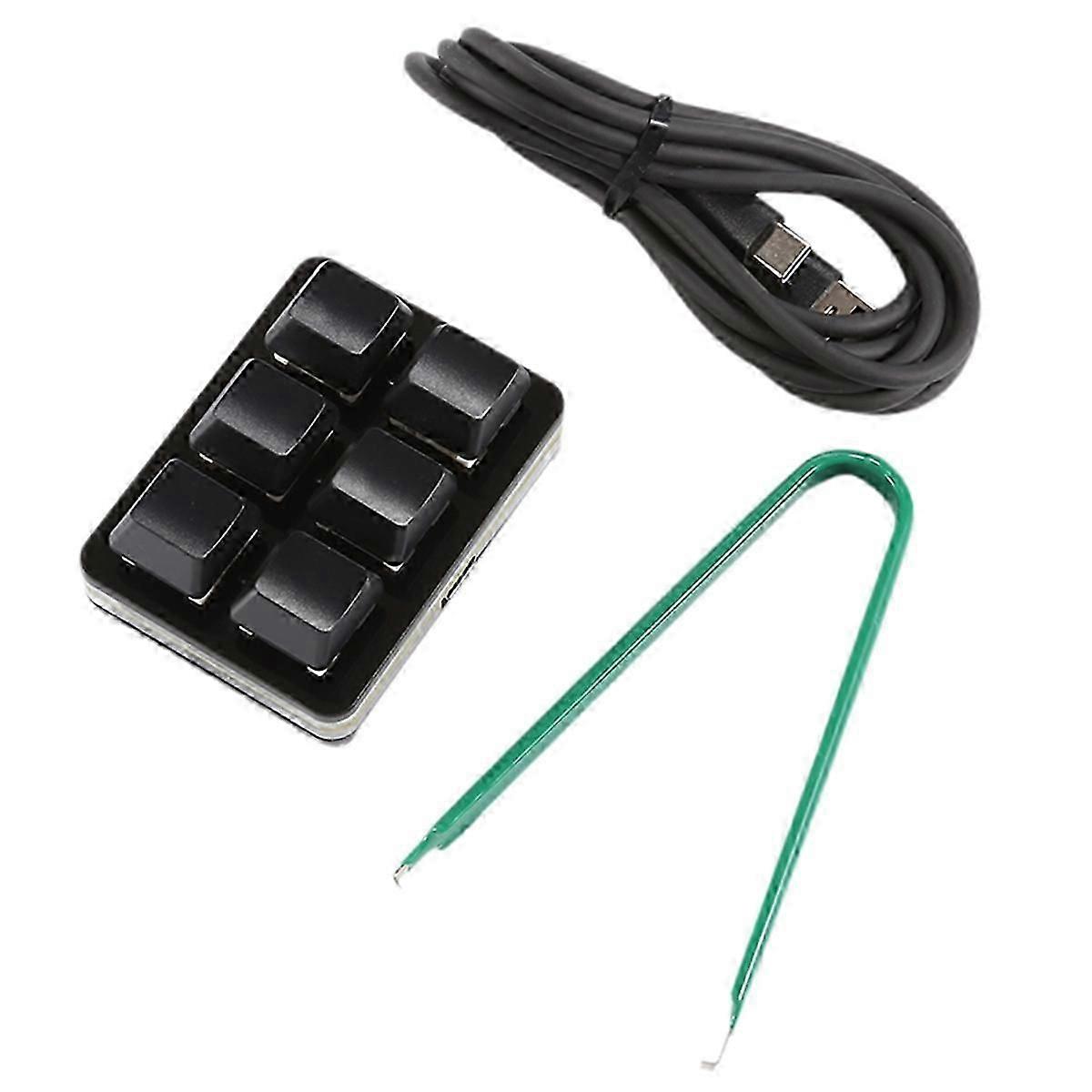 6 Key Customizable Shortcut Keyboard Black