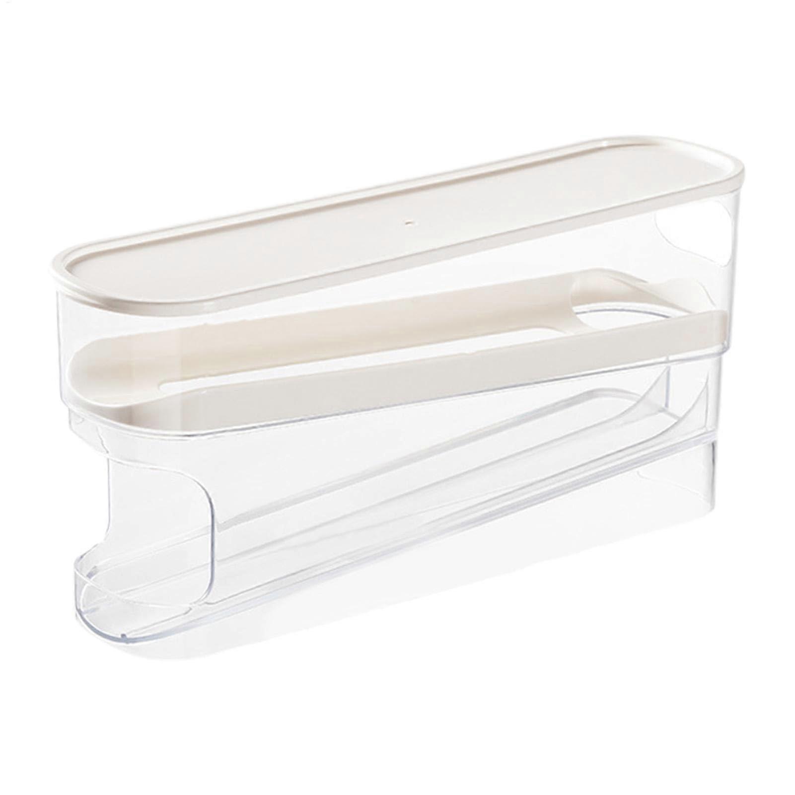 Egg Holder for Refrigerator, Rolling Egg Holder for Refrigerator, Automatic Egg Dispenser on Roll Space Saver, Transparent Egg Dispenser, Stackable