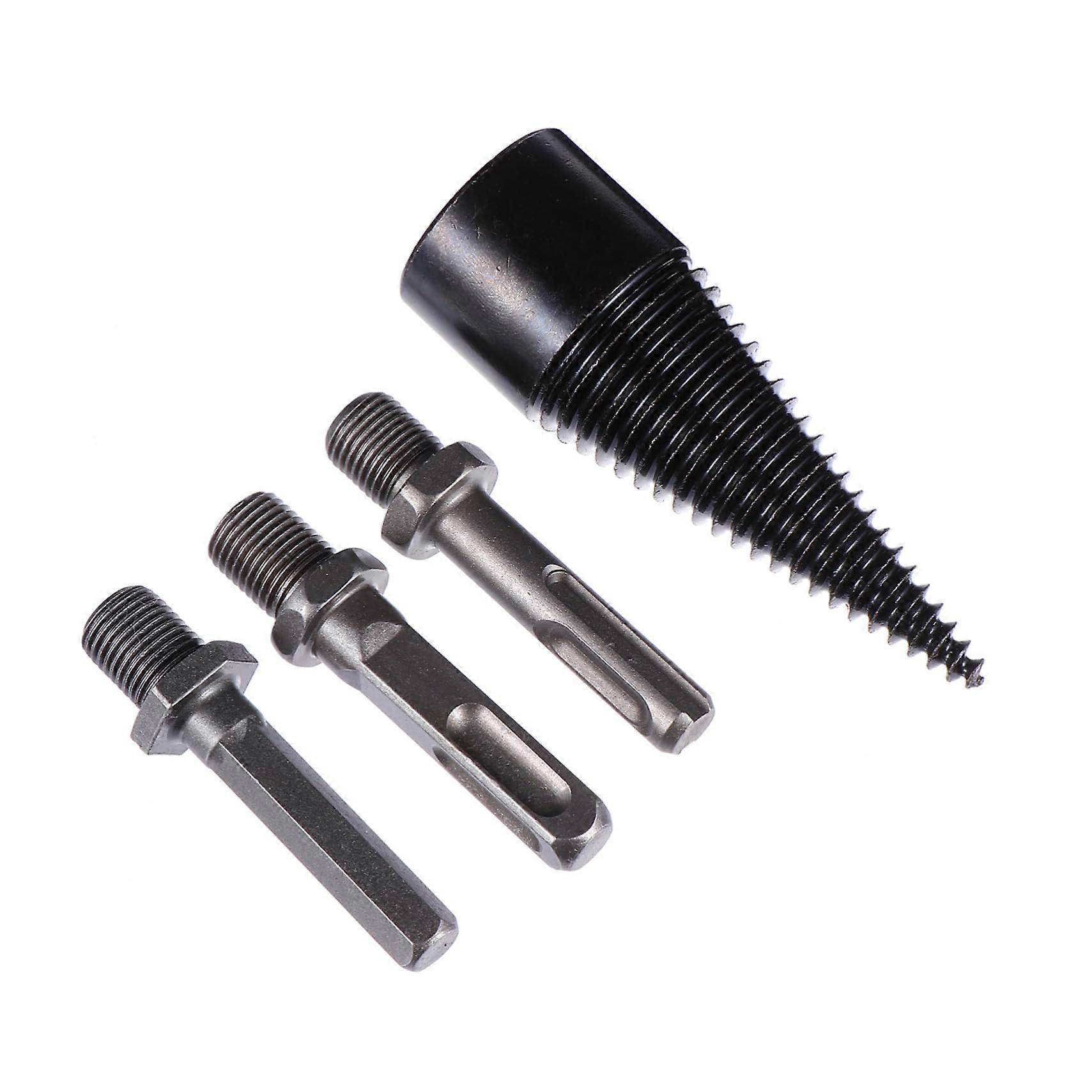 Wood Chipper Drain Fitting for Sink, Square Hole Drill Tool Set, PVC Skirting Board Mortise Chisel Drill Kit, Steel Splitter