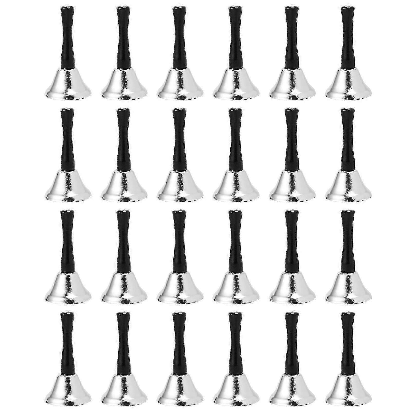 24 قطعة اليد الفضة الصلب خدمة أجراس اليد أسود مقبض خشبي Diatonic المعادن قرع الموسيقية