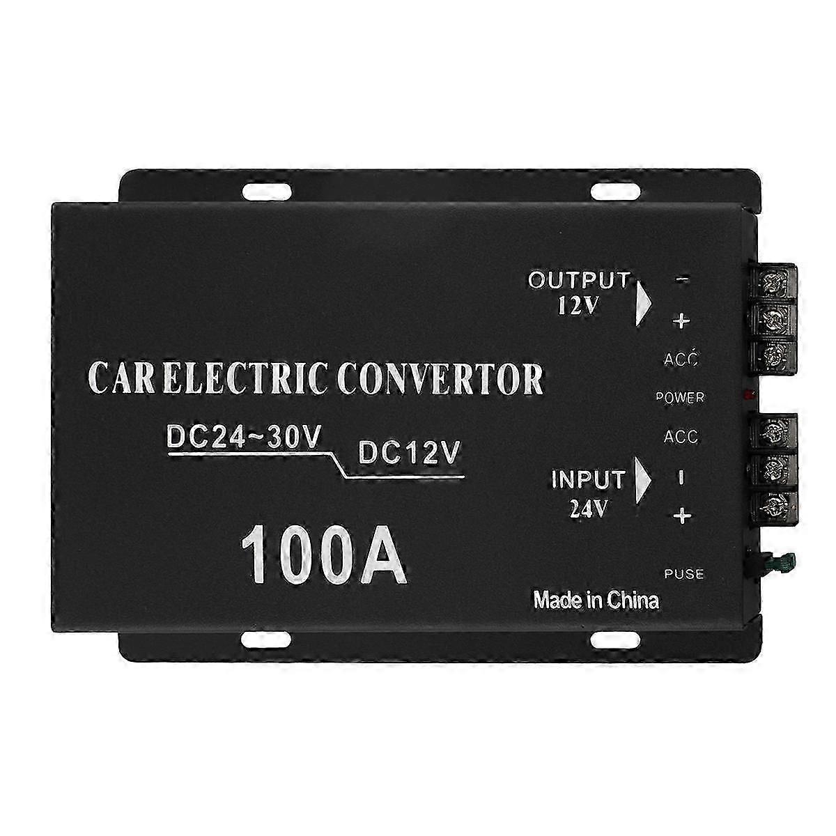 DC 24V till 12V DC Step-Down Spänningsomvandlare 100A 1200W DC Buck Module Adapter 20-30V till 12V DC Regulator Reducerare