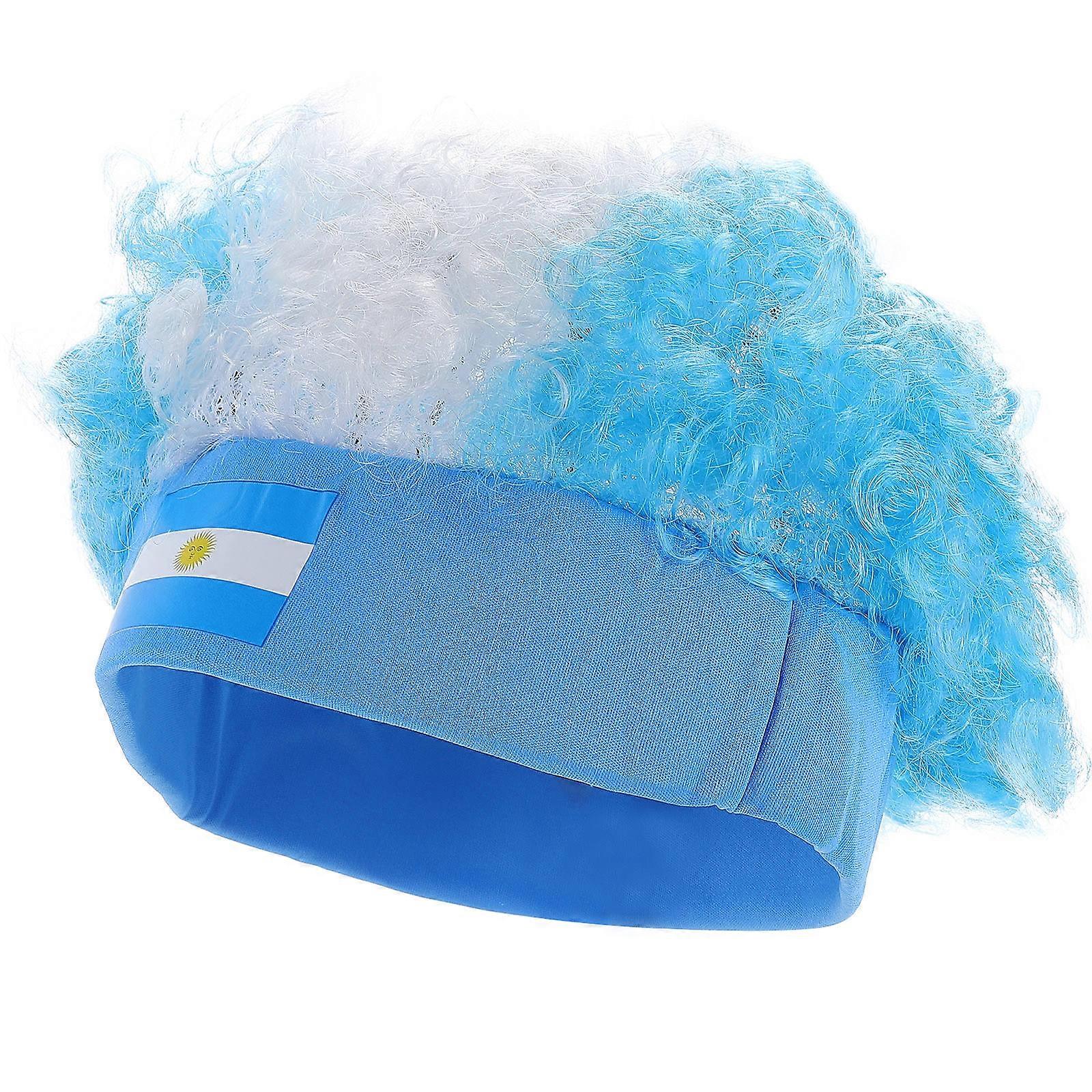 National Flag Party Wig Funny Clown Style Hair For Football Fans Cosplay Headband For Festivals Theme Parties