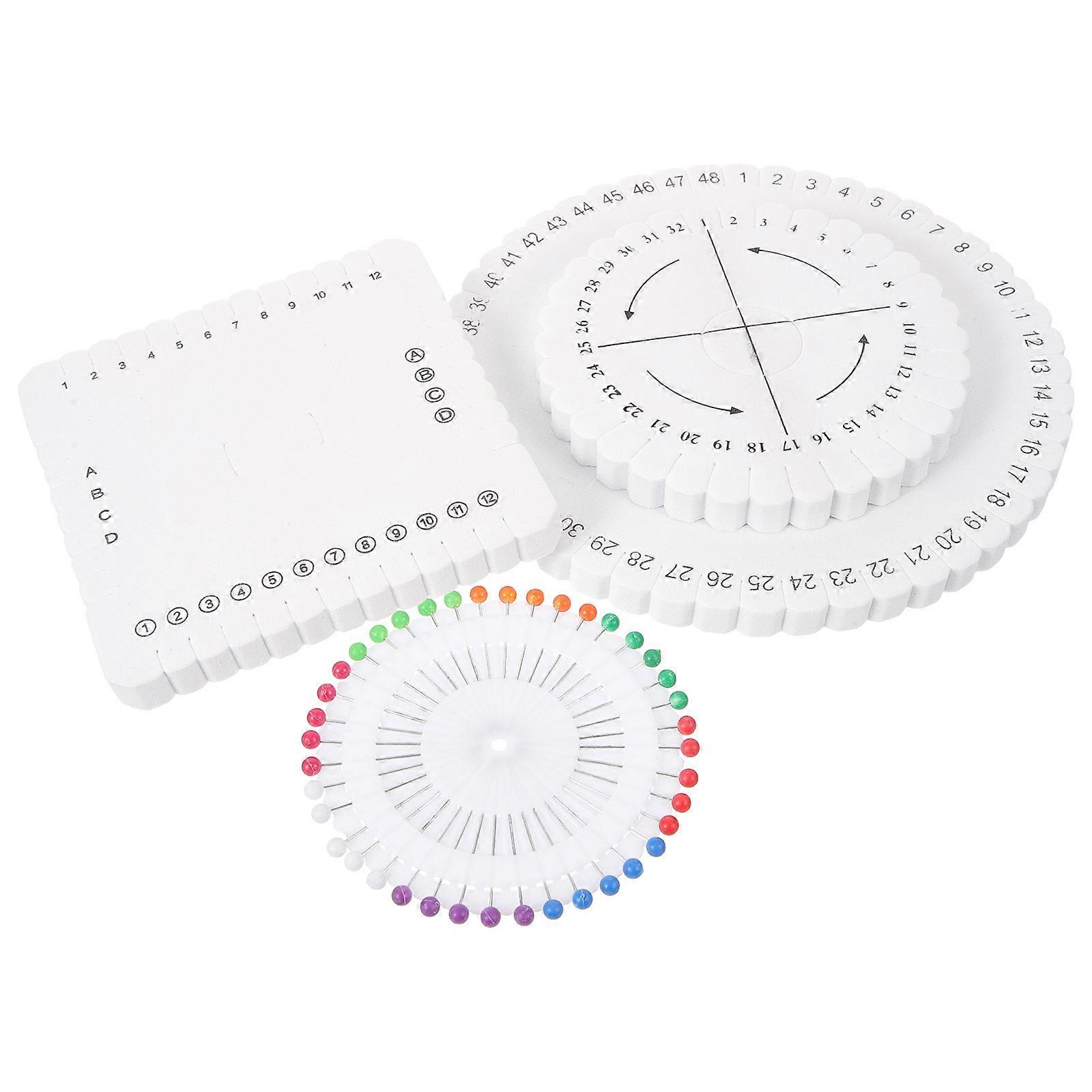 1 Set Braiding Disk with Pin Disc Beading Cord Braiding Plate Foam Weaving Board