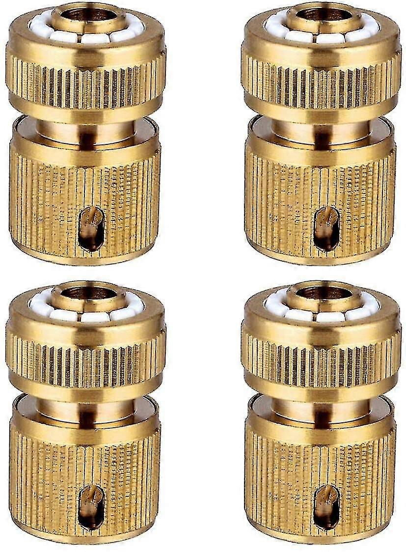 4pcs 1/2" Brass Garden Hose Quick Connectors Set