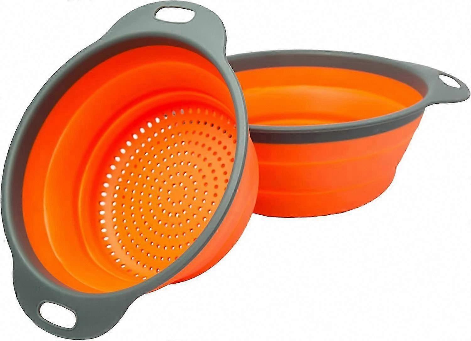 Sieb-Set - 2 zusammenklappbare Siebe (Siebe) 2 faltbare Siebe Größen 8" - 2 Quart und 9,5" - 3 Quart Blau