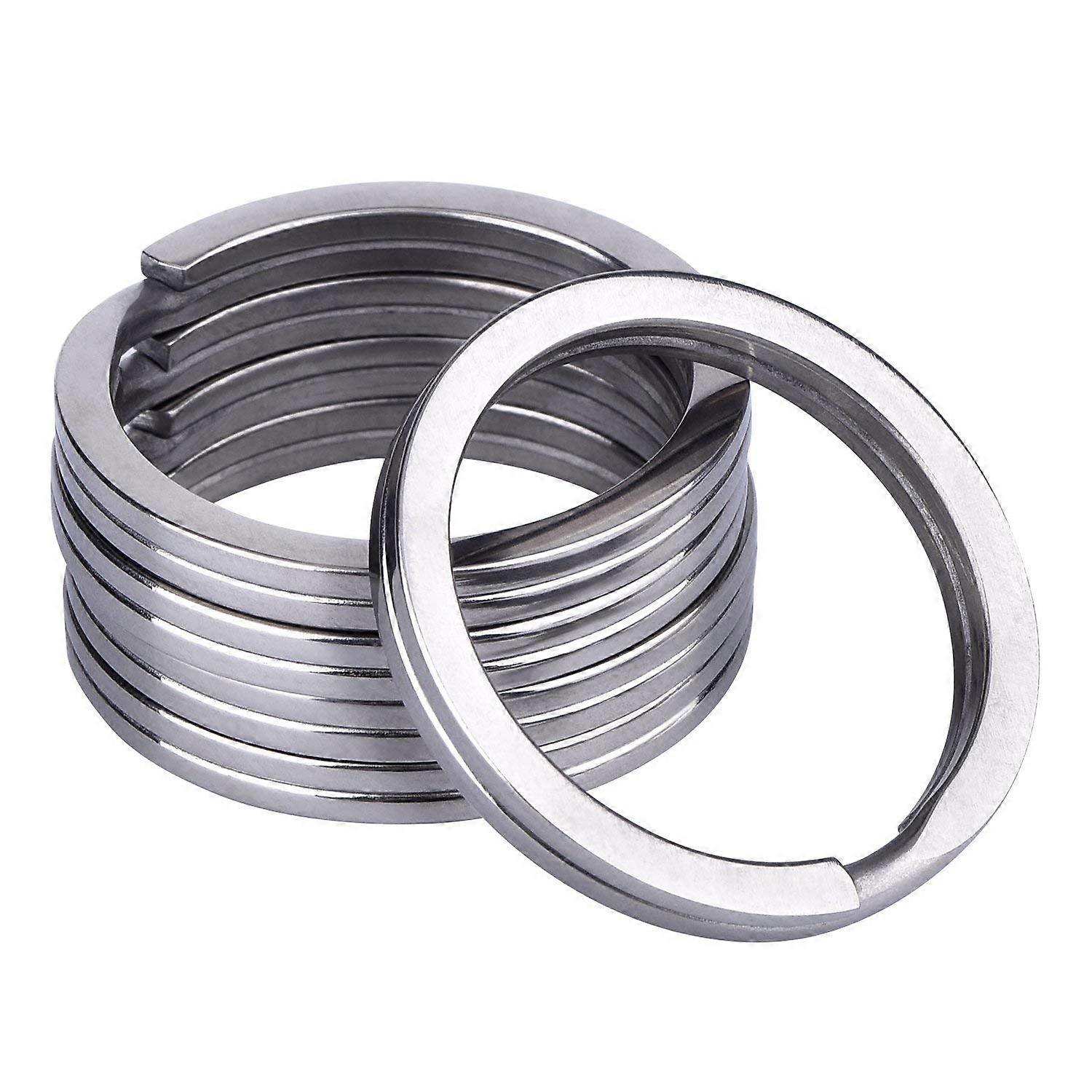 Key Rings 20 Mm Diameter, Round Flat Metal Split Rings, Pack Of 100, Silver, For Home And Car Key Organisation