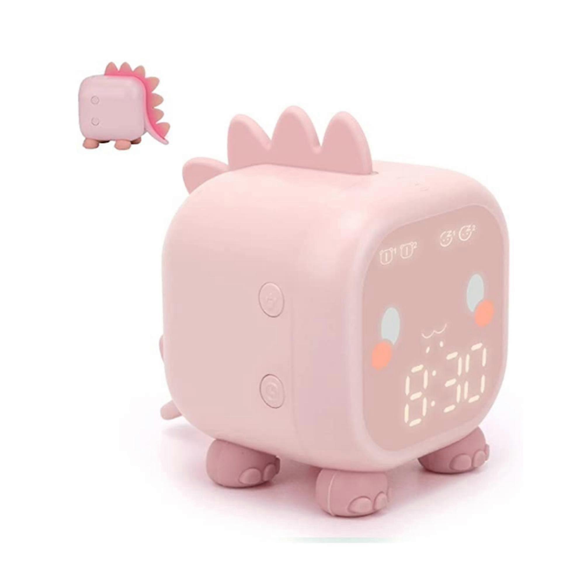 Réveil LED intelligent pour enfants, forme de dinosaure, veilleuse programmée, affichage multifonctionnel
