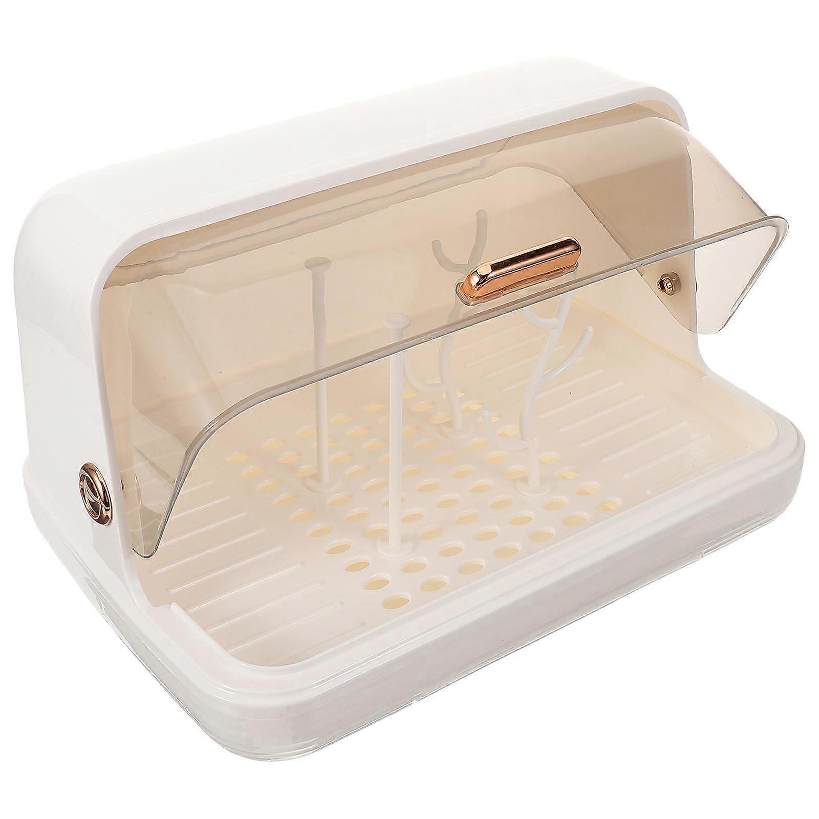 White Bottle Drying Rack with Efficient Drainage for Organized Storage 15.5x5.5x4.5 Inches