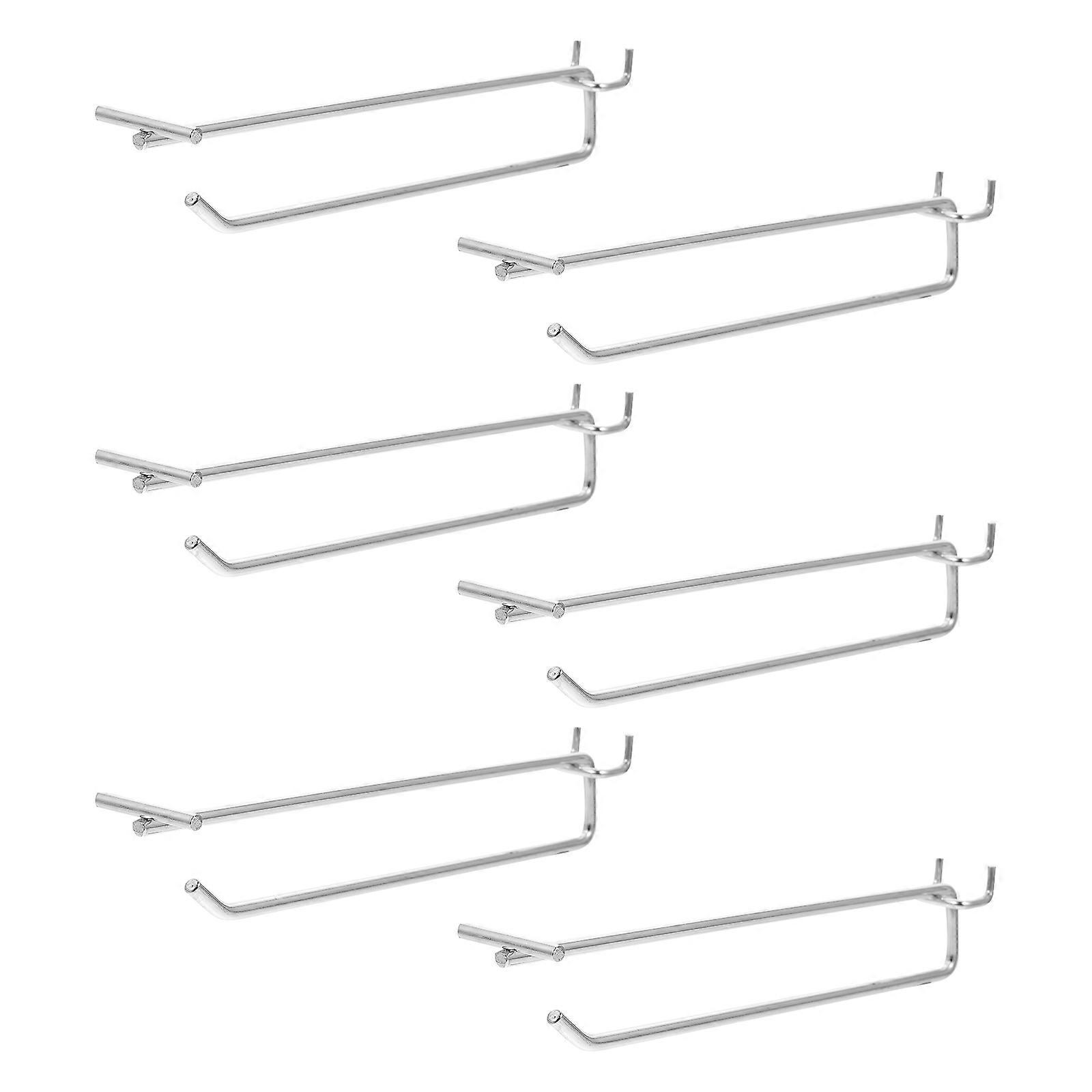 Pegboard Hooks Set of 6 Wall Mount Storage Organizers with Iron Material for Supermarket Shelves