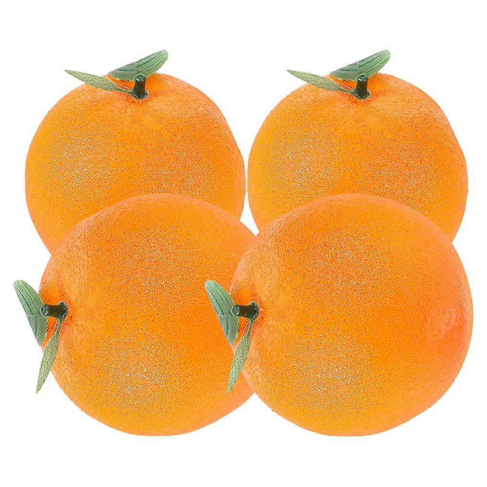 Lifelike Fruit Decorations 4Pcs Orange Foam Artificial Oranges Decor
