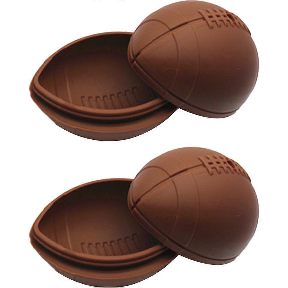Creative Rugby Ball Shape Chocolate Mold 2Pcs Silicone Ice Balls Maker For Home Users