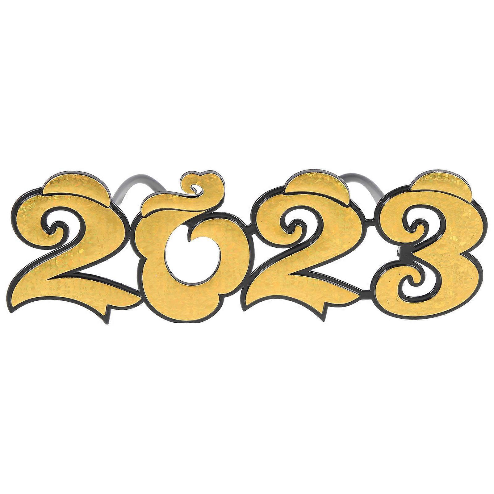 Gold Number Design Lightweight Party Glasses Frames for Adults – Ideal for New Year’s Eve Celebrations, Festive Gatherings and Photo Booth Props