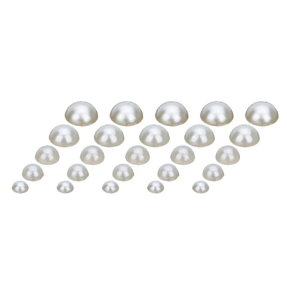 1000Pcs Semicircle Pearl Stick On Embellishments For DIY Enthusiasts In White Color For Home Decoration