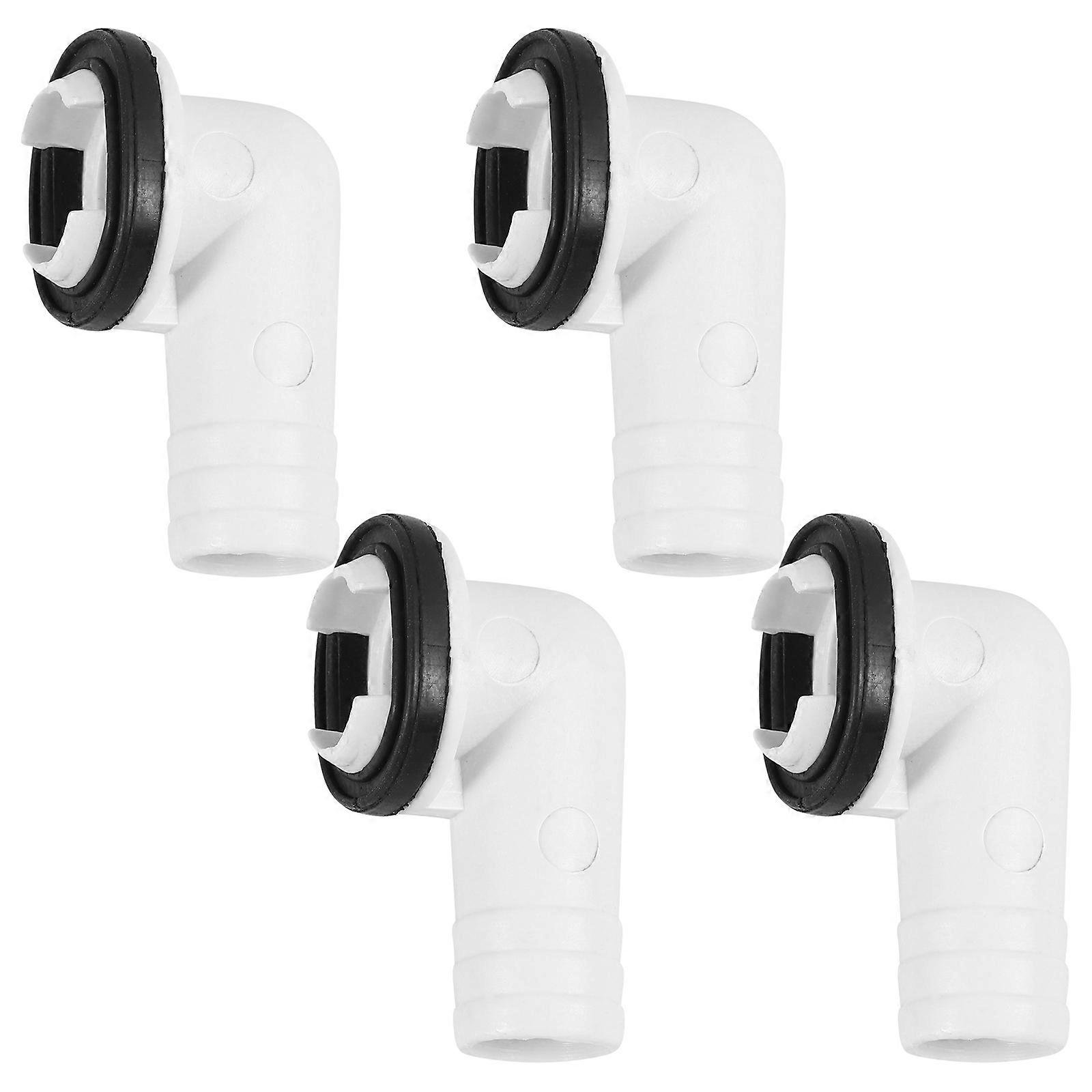AC Unit Hose Connector White Plastic Drain Hose Fitting for Window Air Conditioner 4pcs