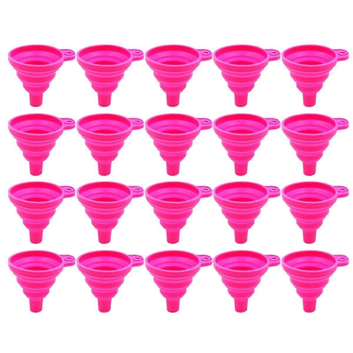 Multifunctional Portable Mini Funnel, Retractable Silicone Folding Funnel for Kitchen,Kitchen Tools,Pink