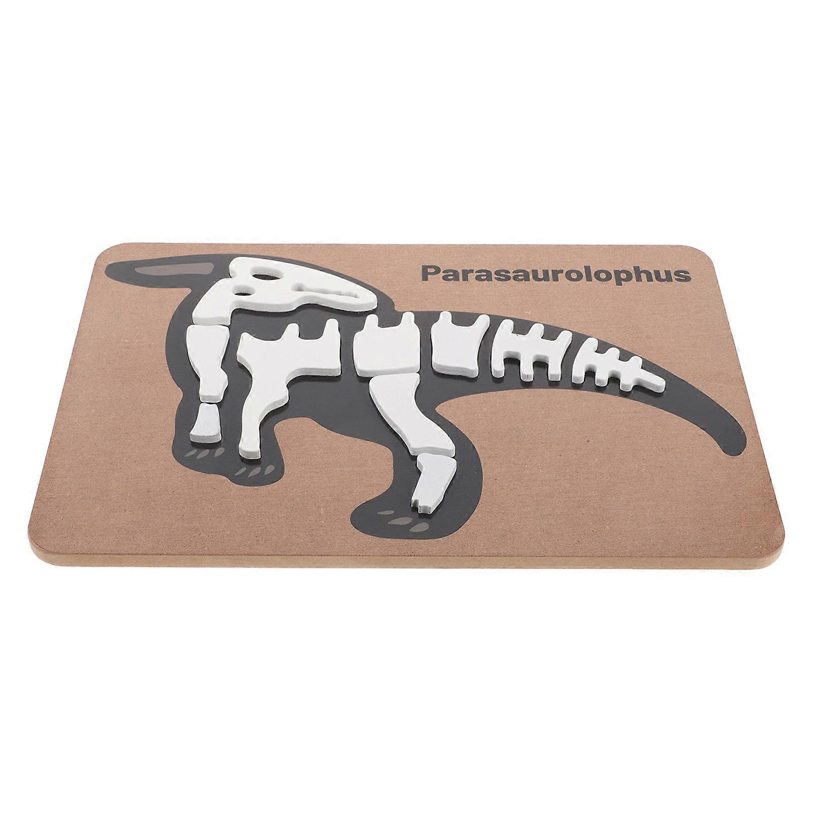 It looks like you're describing a product listing or title for a **wooden dinosaur fossil puzzle**—likely intended for an online or educational toy