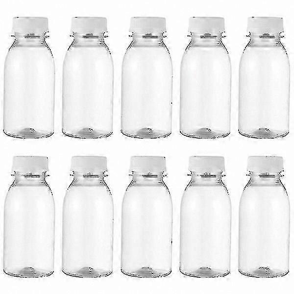 10-Pack 200ml Clear Plastic Bottles for Milk and Beverage Storage