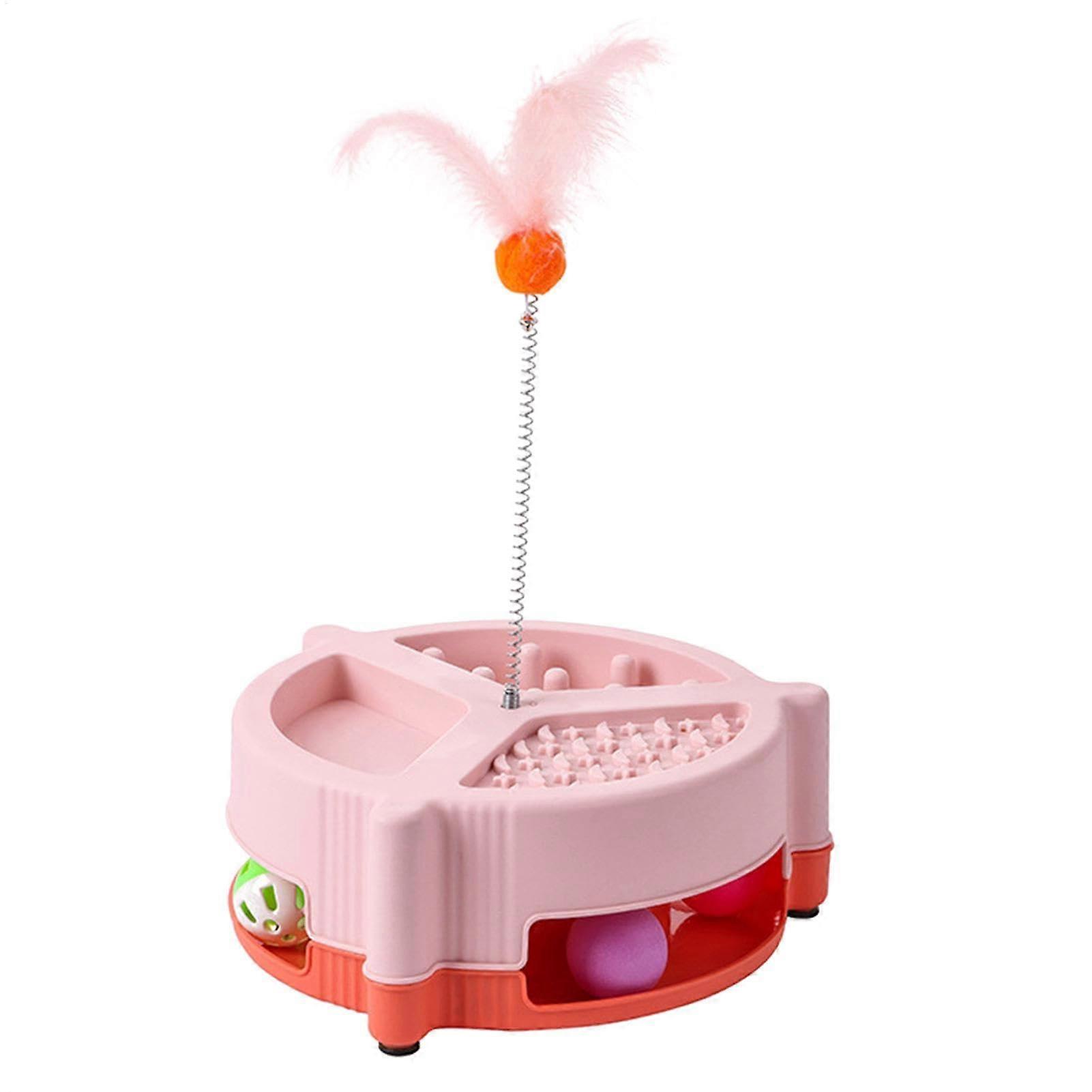 Slow Feeder for Cats Fun Interactive Toy for House Cats Pink