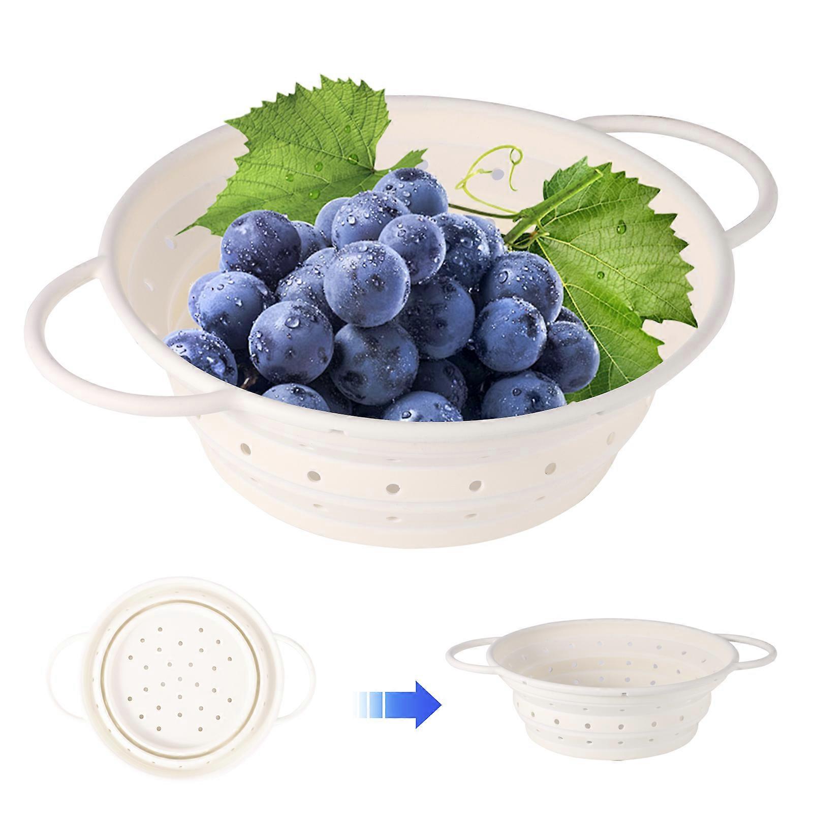Food-Grade Silicone Foldable Drain BasketSmallWhite