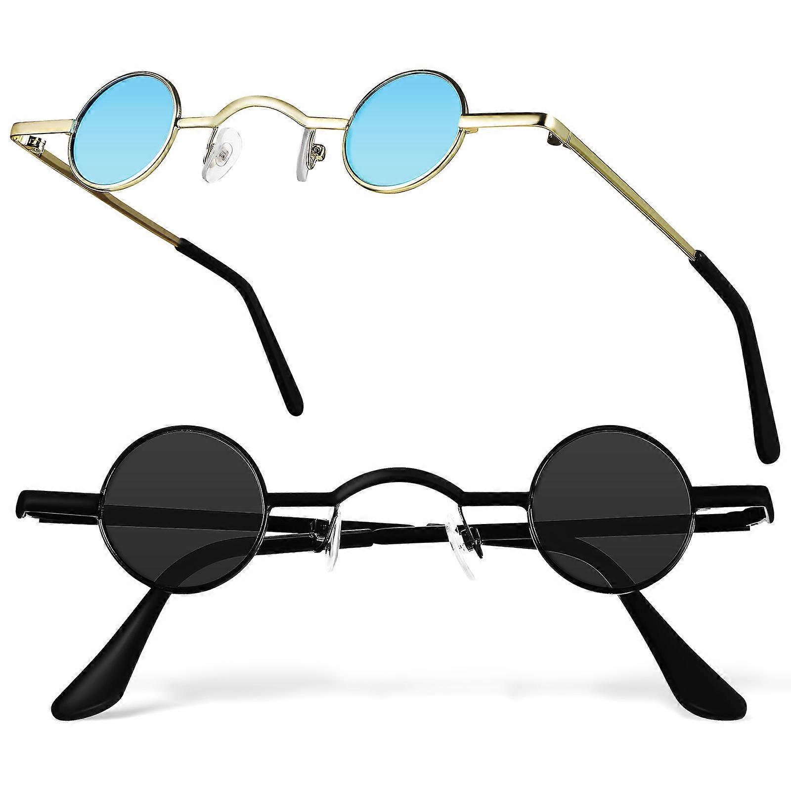 Small Round Sunglasses 8 Pcs Fashion Accessory for Men Circle Frame Ideal for Daily Life and Outdoor Activities