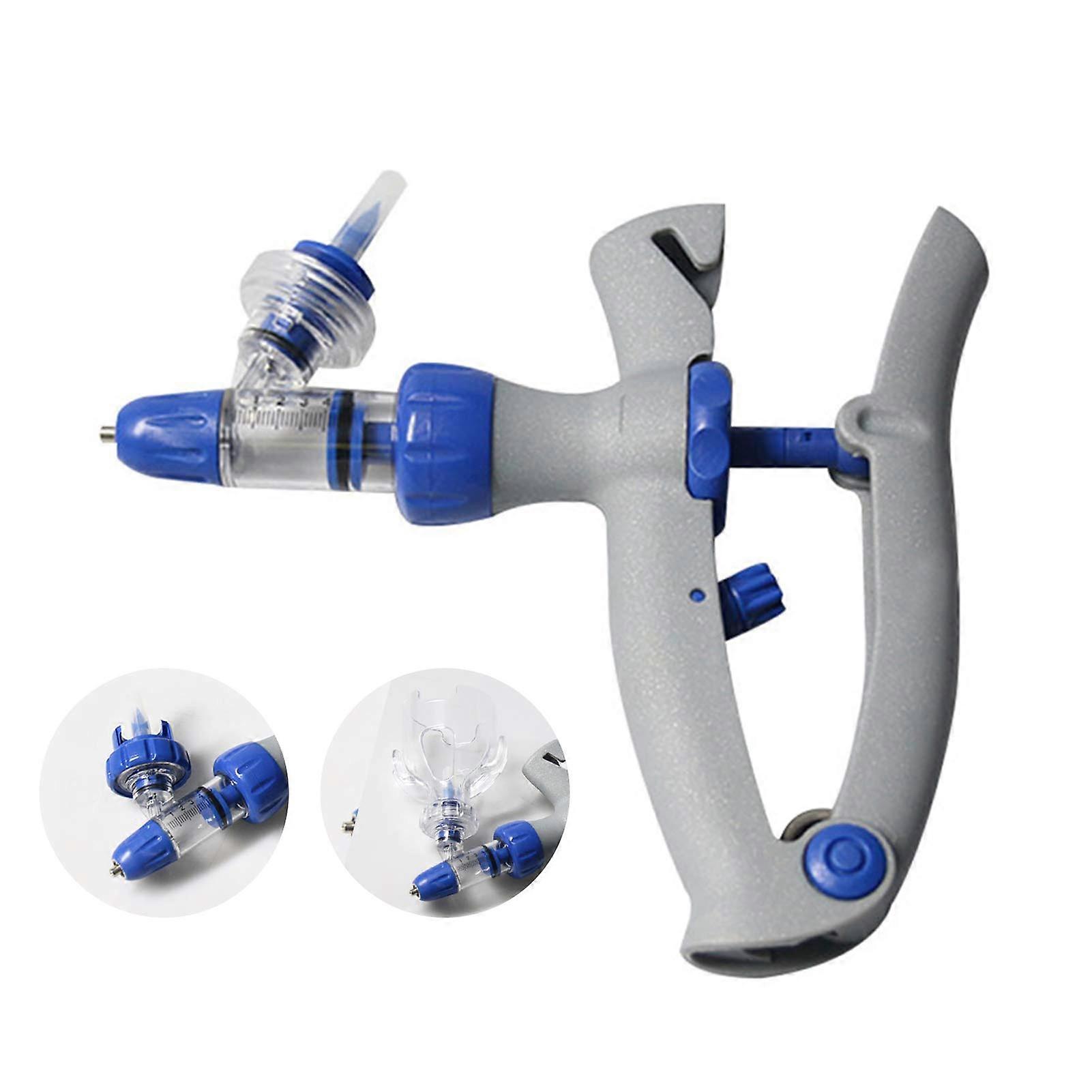 Adjustable and continuous syringe injector, animal injector for poultry, livestock, pigs, goats, chickens, fish, 2ml