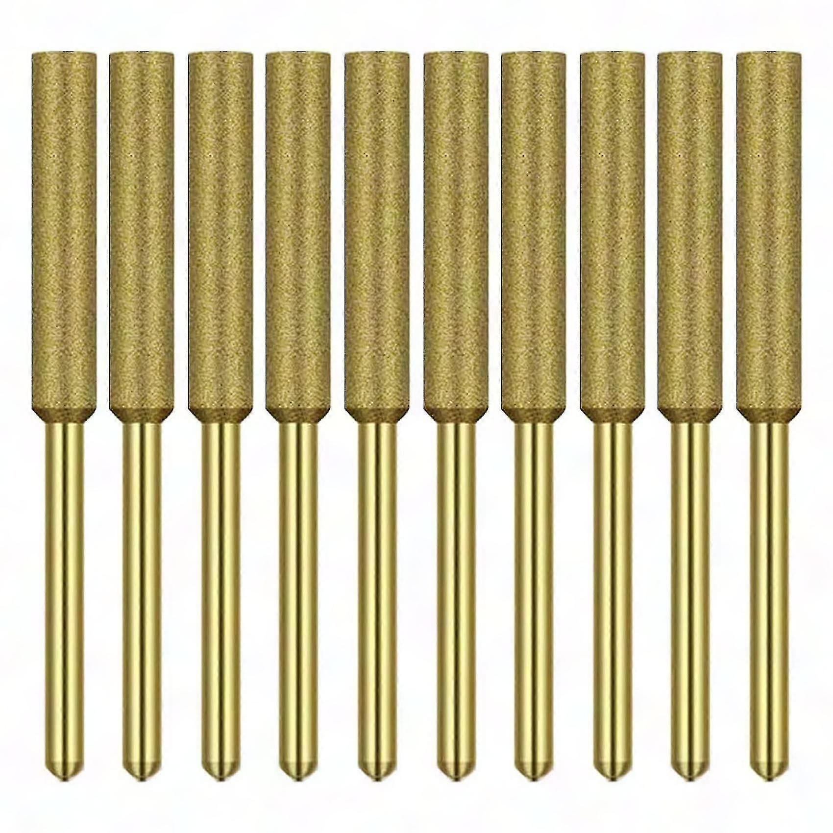 10 Pcs Electric Chainsaw Sharpener Stone Burr Grinding Stone File,titanium Plated Diamond Sharpenin