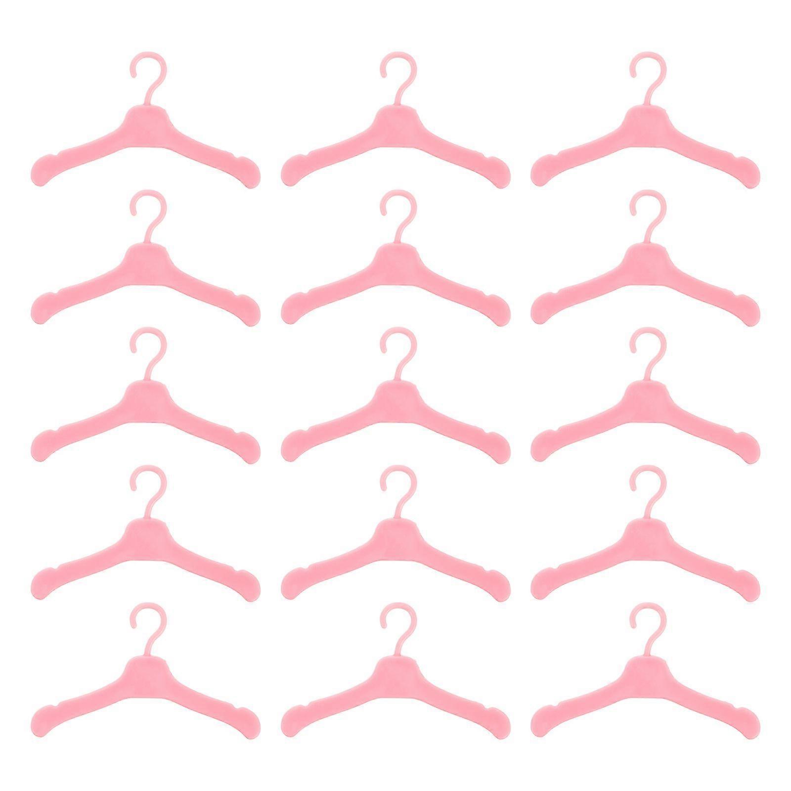 50pcs Kunststoff Puppe Kleiderbügel Puppe Outfit Rack Puppe Kleidung Zubehör