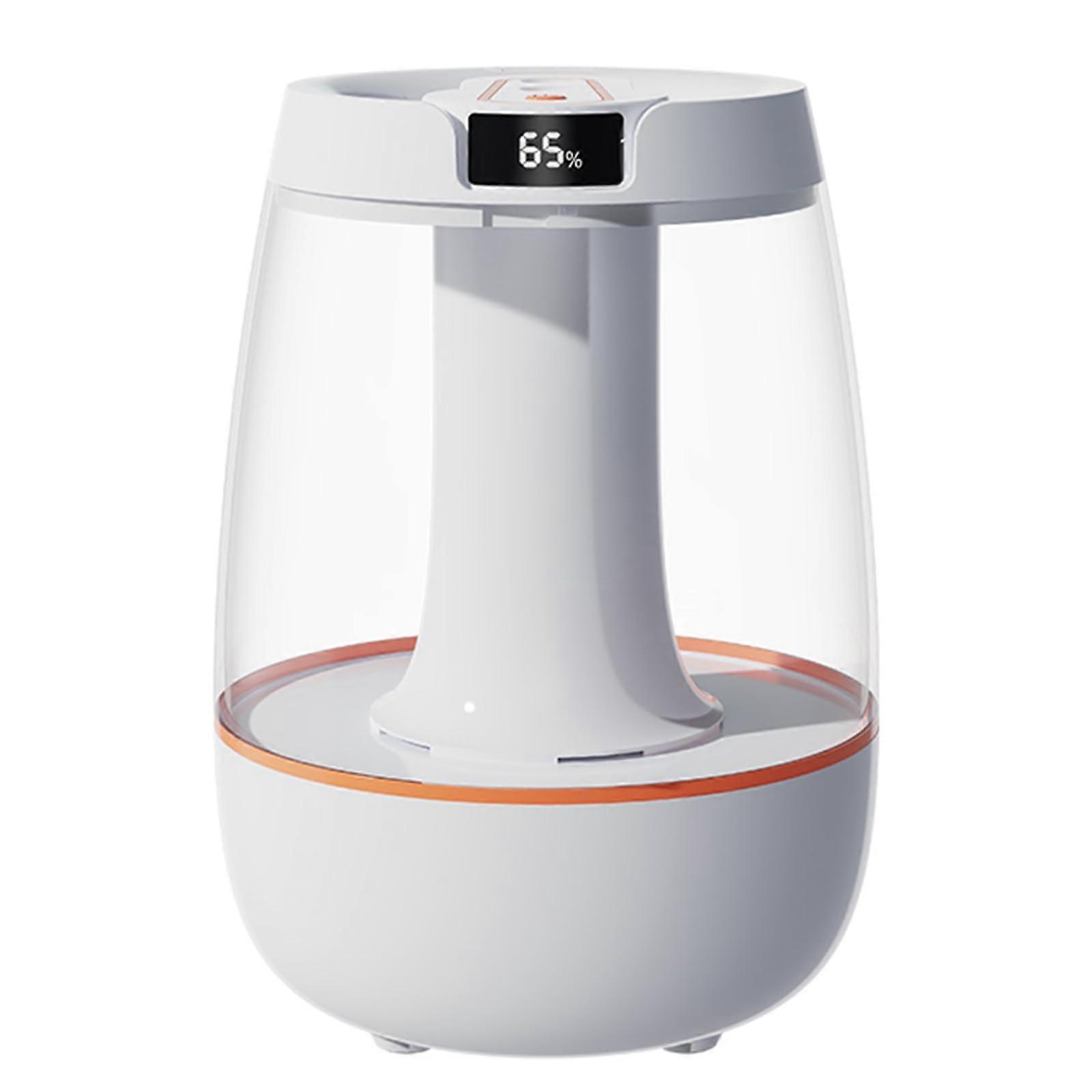 Quiet Bedroom Humidifier With Intelligent Humidity Display 2 Mists Nozzles And Long 3L Mists Humidifier White