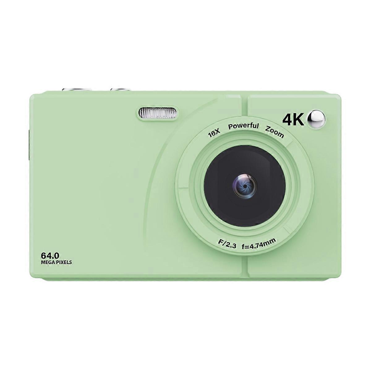 4K CCD Digital Camera 64MP Wifi HD Digital Video Camera 16X Digital Zoom with 2.8inch Screen Green