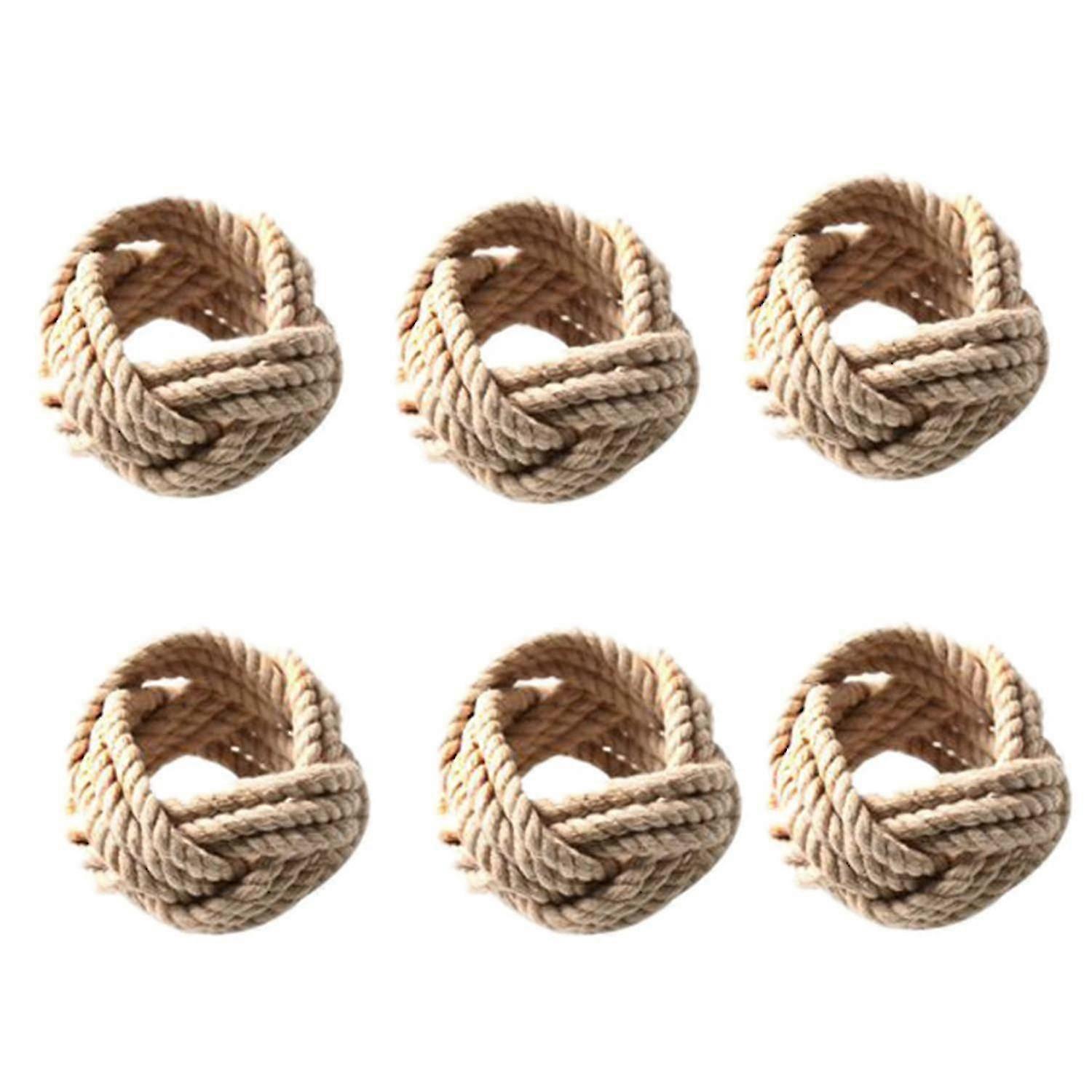 12pcs Natural Jute Napkin Loop Cordon Tissé Serviette Boucle Corded Serviette Boucle Ficelle Waxed Twine Serviette Loo Cy