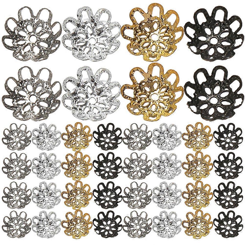 Mixed Color Hollow Heart Flower Bead Caps 600pcs Spacer & End Caps for DIY Bracelet & Necklace Jewelry Making Materials