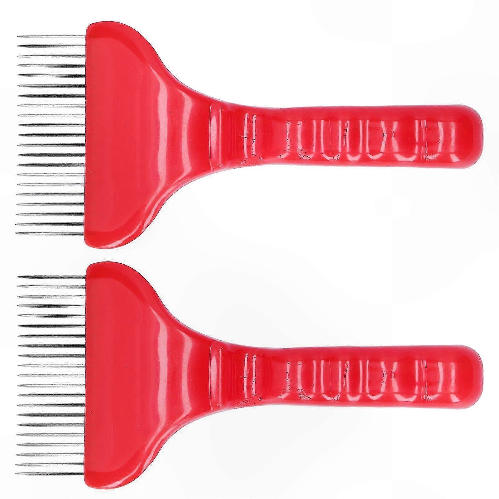 2-Pack Stainless Steel Beekeeping Fork with Plastic Handle for Honey Extraction Tools