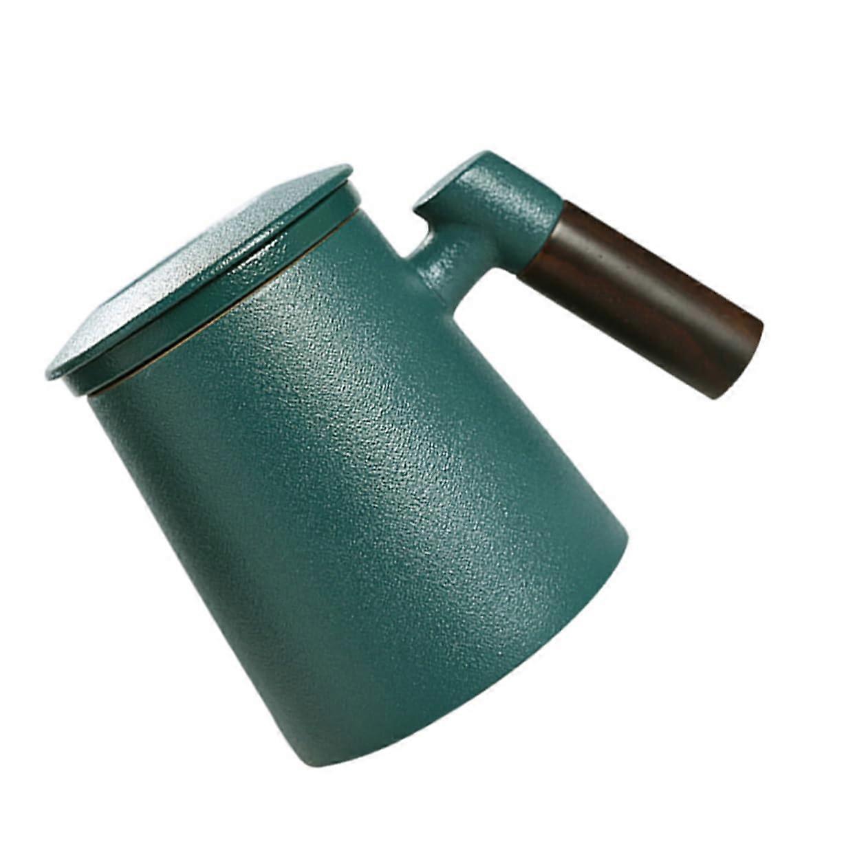 Tea Water Separation Mug Insulated Teacup Infuser Green With Comfortable Grip For Loose Leaf Tea