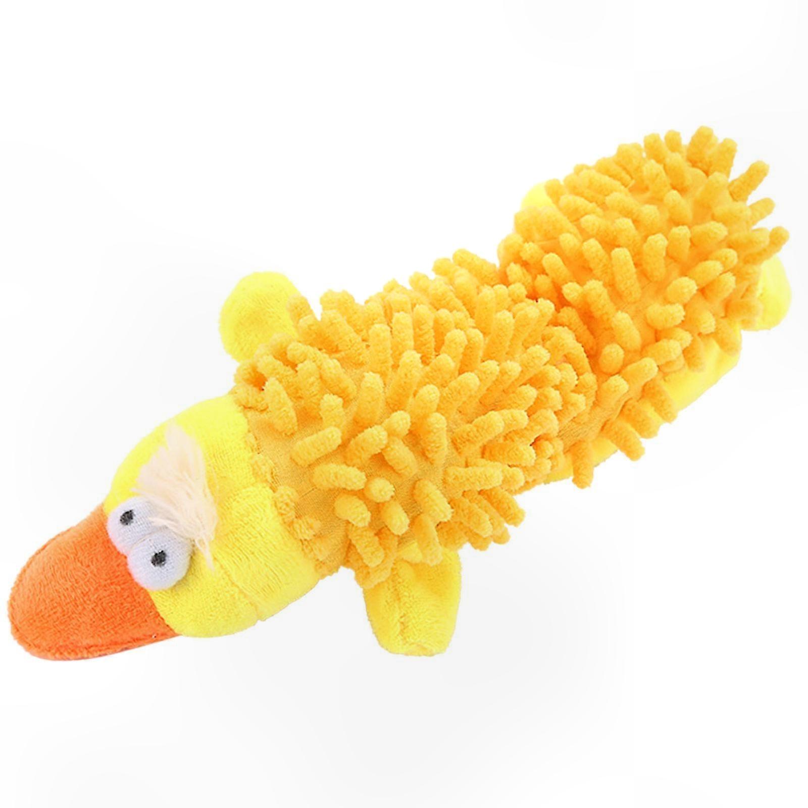 Plush Squeaky Chew Toy for Small to Medium Dogs Interactive Stuffed Animal in Cute Cartoon Design